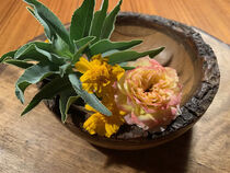 Wooden Bowl with Natural Bark Rim